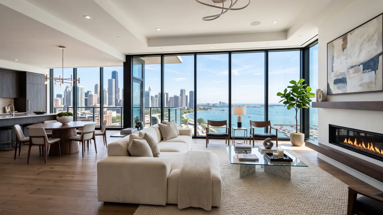 An interior listing photograph used as the source frame for an AI-generated clip