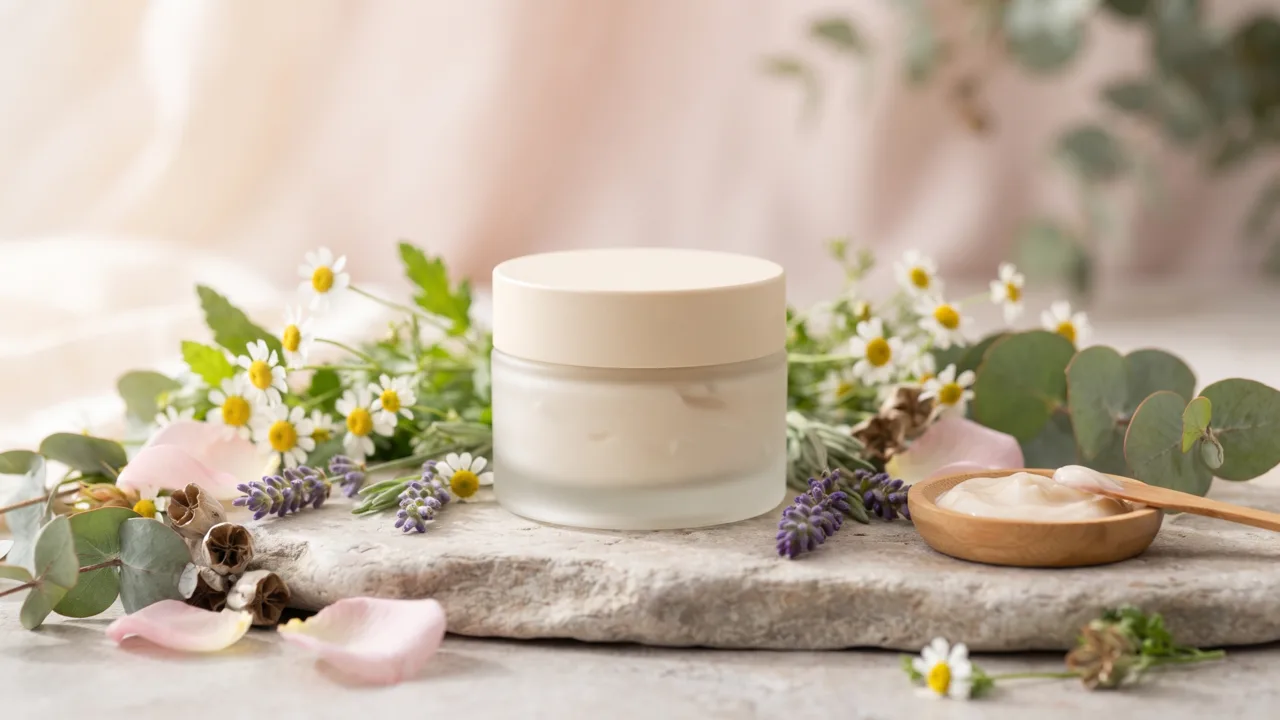 A skincare product still used as the source frame for an AI-generated hero clip